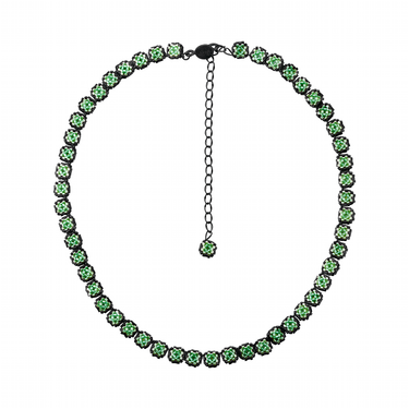 Collar Diamantes Cuadrados Negro Corto Aqua